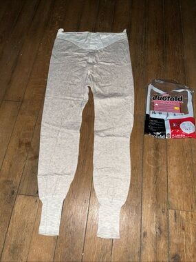 Vintage Duofold Men's Thermal Underwear Pants Base Layer Tan Brown White Sz 30